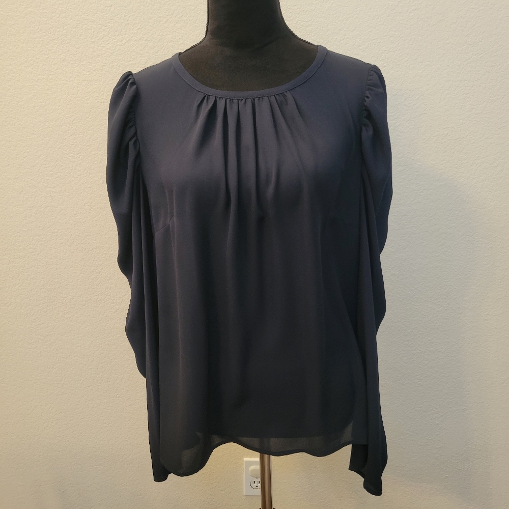 DKNY sheer long sleeve blouse size XL